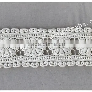 Newest Design 8cm Width Flowers Embroidery Cotton Lace Trim Wholesale thumbnail-2