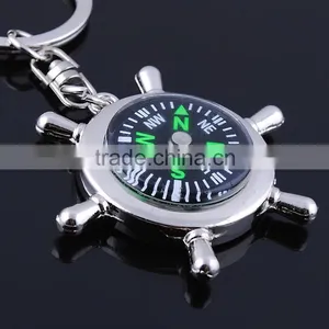 SODIAL(R) Metal Rudder Compass Key Chain Ring Keychain Keyring Fashion Men thumbnail-3