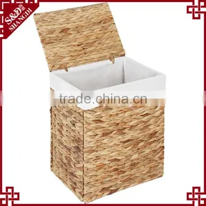 Removable Liner Water Hyacinth Woven Laundry Hamper / Laundry Basket thumbnail-1