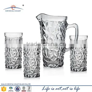 Machine Pressed Glass Pitcher Clear Glass Water Pitcher With Handle Glass Juice Pitchers thumbnail-2