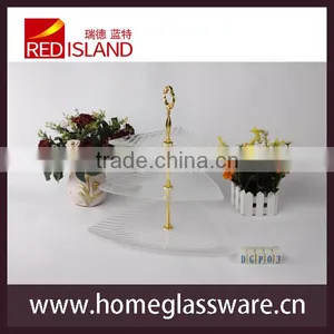 3-tier Triangle Tempered Glass Plate With Handle thumbnail-2