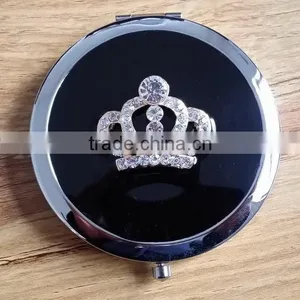 Decorative Portable Makeup Mirror With Metal Crown Decor thumbnail-1