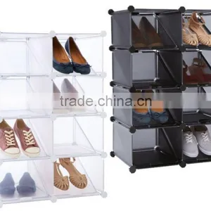 High Quality Black and White Storage Plastic Multi Tier Shoe Box thumbnail-1