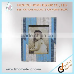 Fir Wood Photo Frame With Pastel Strips Can be Customized Color thumbnail-1