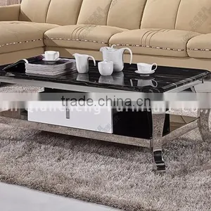 Hot Sale Coffee Table With Silver Stainless Steel Legs thumbnail-2