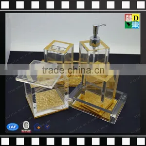 Wholesale Acrylic Square Bathroom Accessories Custom Design PMMA Bathroom Accessory Sets From Shenzhen Yidong thumbnail-1
