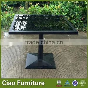 Square Black Oil Glass Dining Table thumbnail-1