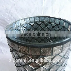 Cylinder Shape Brown Mosaic Long Vases thumbnail-3