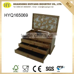 2016 China Supplier Decorative Wooden Jewellery Box on Desk Top Wholesale thumbnail-1