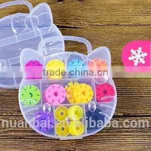 PP Plastic CAT Animal Shaped Cartoon Beads Clear Storage Box Boxes With Handle thumbnail-2
