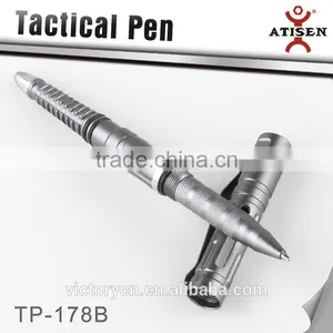 Silver 6061Aluminum Steel Hollow Out Tactical Ball Point Pen,glass Breaker 2 in 1 TP-178B thumbnail-3