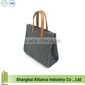 High Quality Wool Felt Tote Bag With Leather Handle for Women (TM-FT010) thumbnail-1