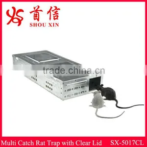 Zinc Plated Metal Humane Multi Live Catch Mouse&rat Trap Box With Clear Window SX-5017CL thumbnail-1