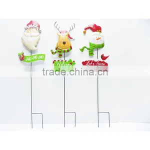 Good Sale Christmas Metal Santa Wooden Xmas Garden Stake thumbnail-1