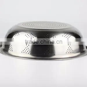 Vegetables Basin Stainless Steel Pots Vegetables Drain Basket Cooking Vegetables Basket Fruit Bowl 28cm thumbnail-3