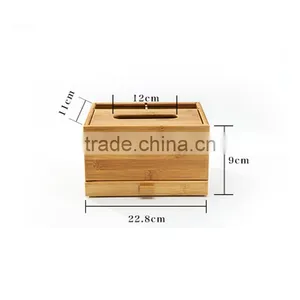 Aonong Bamboo Desk Organizer for Mobile Phones & Tablets/tissue Box thumbnail-5