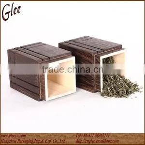 Burned Paulownia Wood Tea Canister Wholesale thumbnail-3