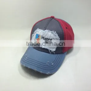 Washed And Distressed Baseball Cap With Embroidery Patch thumbnail-4