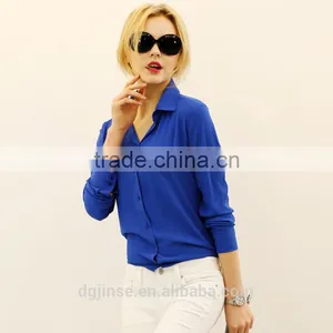The Spring New Fashion Ladies Shirt Comfortable Long Sleeve Simple Chiffon Blouse Tops for Women thumbnail-1