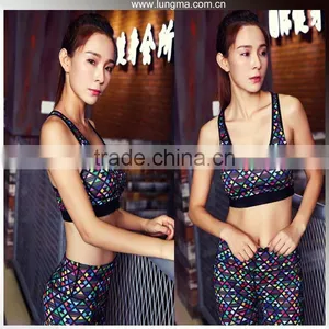 Sublimated Patterned Compression Apparel Cheerleading High Neck Sports Bra For Youth thumbnail-1