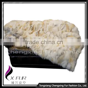 CX-D-113 100% Natural Real Fox Fur Wholesale Price Fox Fur Blanket thumbnail-3