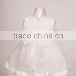 2017 Hot Selling Plain White Baby Girl Short Party Wear Dress thumbnail-2
