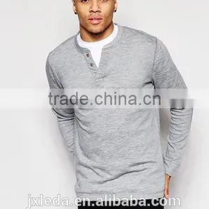 Jiangxi Mass Garm Ent Factory, 2016 Men Long Sleeve Quick Dry Slim Fit Henley Tee Shirt Overseas Custom thumbnail-1