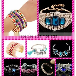 Luxury Zircon WeddingJewelry for Bride Full Cupchain Crystals Cuff Bracelet Hign End Bride Bracelet Jewelry thumbnail-2