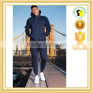 High Quality Tracksuits Mens Plain Cotton Tracksuit Gym Fitness Tracksuit thumbnail-1