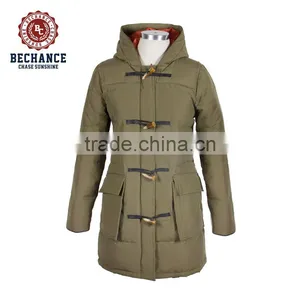Women's New Design Outdoor Winter Down Coat With Horn Button thumbnail-1