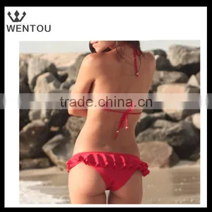 Wholesale Red Scalloped Micro Bikin thumbnail-3