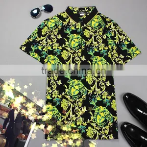 100%Cotton Men's Polo Shirt With Nice Print Pattern thumbnail-1