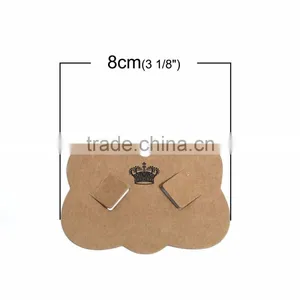 Paper Jewelry Display Card Cloud Brown Crown Pattern 8cm(3 1/8") x 6cm(2 3/8"), 1 Piece thumbnail-2