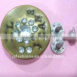 High Quality Shiny Stone Jean Button thumbnail-1
