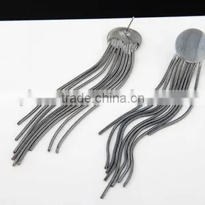 Alloy Contracted Tassels Circular Temperament Gold Earrings thumbnail-4