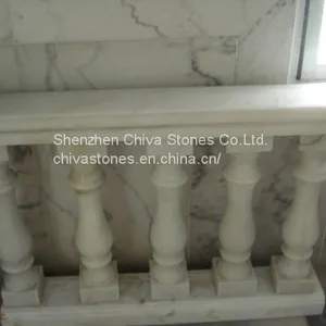 Hollow Stone Pillar White Marble Pillar Solid Marble Column Granite Baluster and Handrail Stairs and Risers thumbnail-2