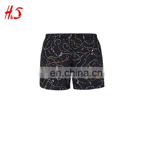 100%polyester Beach Printed Shorts With Chains in Brown thumbnail-1