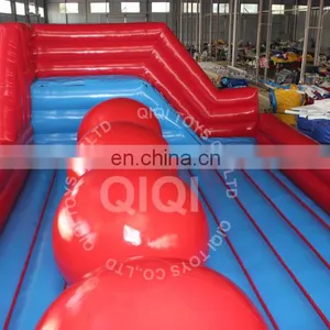 0.55mm PVC Tarpaulin Kids Funny Inflatable Leaps n Bounds Red Ball Game Course for Sale thumbnail-5