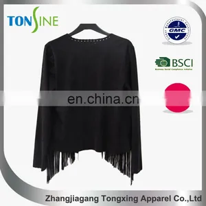 Tassels Suede Fabric of Lady's Coat thumbnail-2