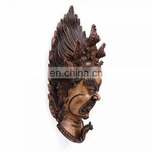 Mahakala Statue Buddha Tibet Buddhism Tibetan Vajrapani Wall Hanging Mask Old Art Ethnic Decorative Vintage Wholesale Lot thumbnail-2