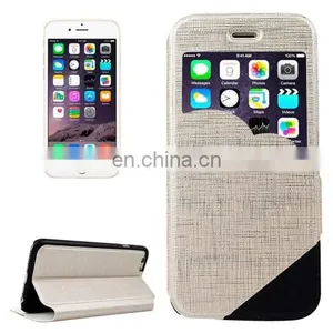 New Design Cross Texture Clouds Form Window Leather Case With Holder for IPhone 6 thumbnail-1