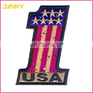 Custom Number 1 USA Vintage Flag and Stars Embroidery Patch thumbnail-1