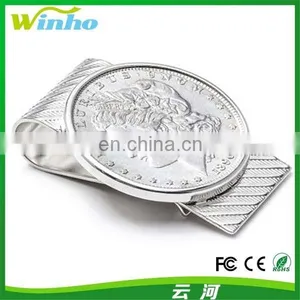 Winho Tourist Souvenir Silver Money Clip With a Coin thumbnail-1