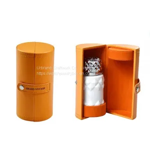Luxury Pu Leather Perfume Packaging Paper Box Creative Design Round Perfume Box thumbnail-1