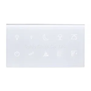 Customised 3mm Top Switch Tempered Glass With UV Printing for Smart Home thumbnail-2