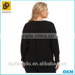 2016 Wholesale Factory Price Clothing Elegant Girls Plus Size Tie- Neck Blouse thumbnail-4