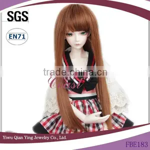 Wholesale Long Brown Straight Baby Doll Bjd Hair Wig thumbnail-1