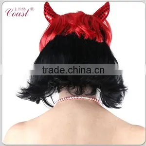 Cheap Halloween ox Horn Fake Hair Wigs thumbnail-2
