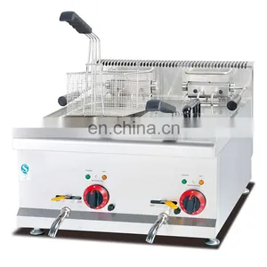 Commercial Table Top Stainless Steel Double Bowls Electric Fryer With Total Capacity 16 Liters thumbnail-1