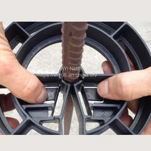 PE/PP Plastic Spacer Protective Layer of Reinforcing Steel Bar Heavy Duty Pile Cage Foot Wheels thumbnail-4